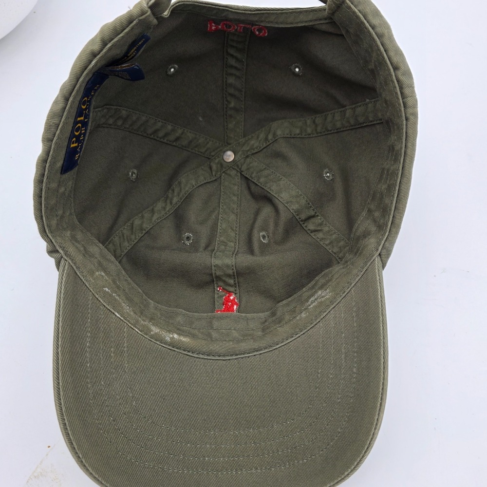 Polo Ralph Lauren Hat Cap Green Strap Back Adjustable Red Pony Baseball Men - Picture 8 of 10